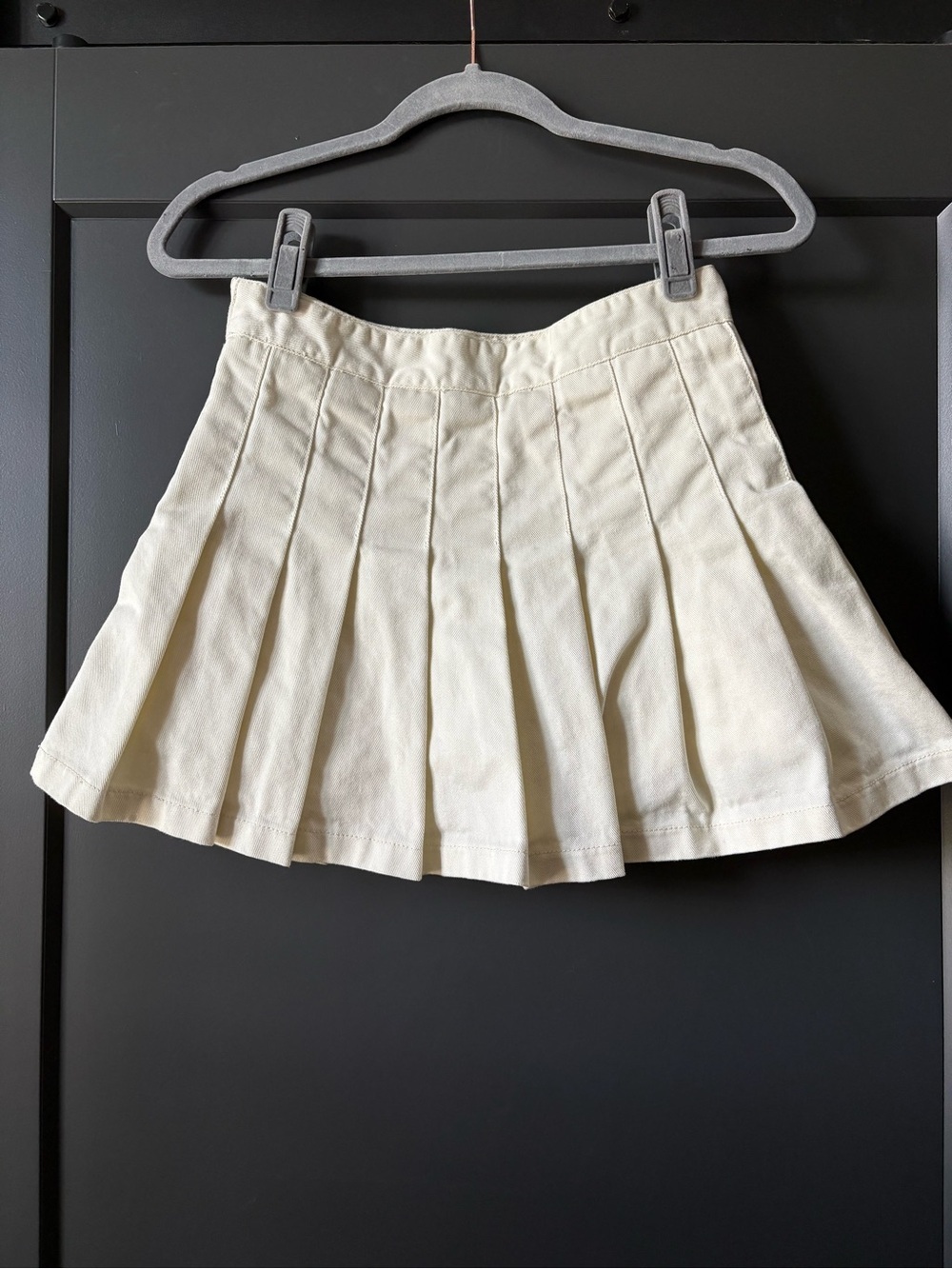 J. Galt Cream Pleated Mini Skirt With Built-in Shorts